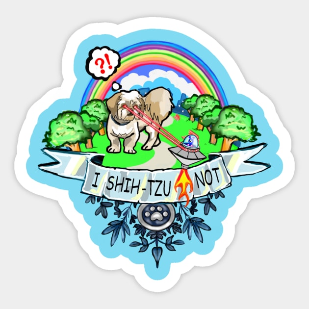 I Shih-Tzu Not Sticker by ODDITEES